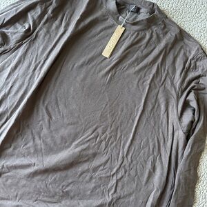 SKIMS Unisex Boyfriend Long Sleeve Tee in Brown/Oxide